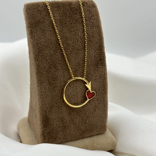 گردنی متصل قلب قرمز و دایره