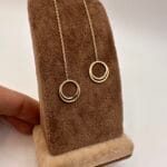 گوشواره بخیه ای طرح ماه و دایره