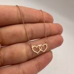 گردنبند متصل طرح دو قلب