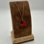 گردنبند قلب قرمز میناکاری