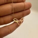 گردنبند متصل طرح قلب و بال فرشته