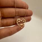 گردنبند متصل طرح قلب اوریگامی