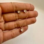 نیم ست تک نگین قلبی