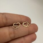 گوشواره میخی دو قلب