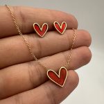 نیم ست قلب قرمز