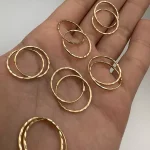 گوشواره حلقه ای تراشدار ظریف