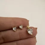 نیم ست نگین قلبی