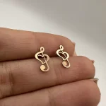 گوشواره میخی نوت و قلب