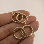 گوشواره حلقه ای تراش اکلیلی پیچی