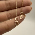 گوشواره بخیه ای طرح بی نهایت و قلب