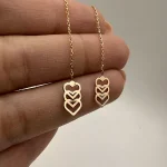 گوشواره بخیه ای طرح سه قلب