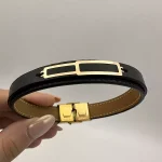 دستبند چرم طرح دو مستطیل