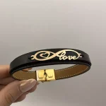 دستبند چرم طرح بی نهایت و لاو