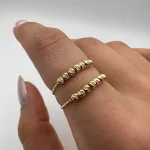 انگشتر گوی البرنادو تک رج تک رنگ طلایی