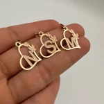 پلاک حروف و قلب پروانه ای