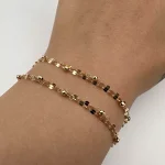 دستبند دو رج پولکی و گوی