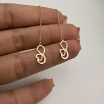 گوشواره بخیه ای طرح بی نهایت و قلب