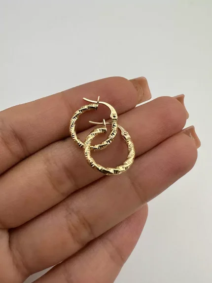 گوشواره حلقه ای پیچی تراشدار