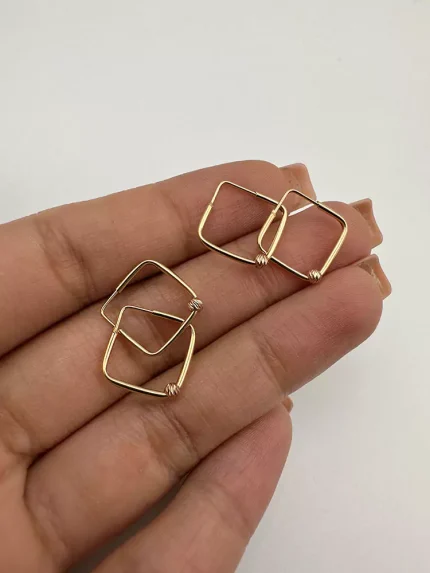گوشواره پروفیلی مربع و گوی