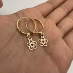 گوشواره حلقه ای آویز گل