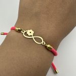 دستبند کادوئی طرح بی نهایت و گل