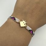 دستبند کادوئی میوکی طرح قلب و تاج