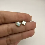 گوشواره میخی ونکلیف سبز هولوگرامی