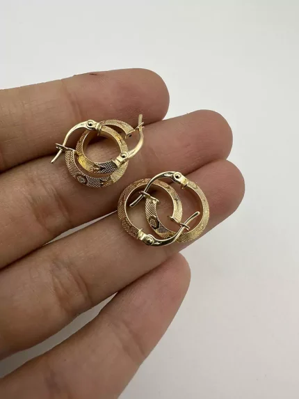 گوشواره حلقه ای حک لوکس
