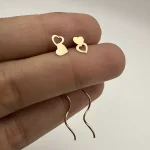 گوشواره کرلی طرح دو قلب