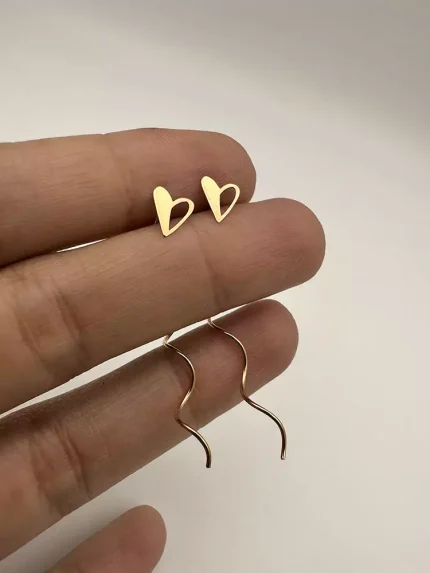 گوشواره کرلی طرح قلب