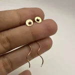 گوشواره کرلی طرح دایره و برگ