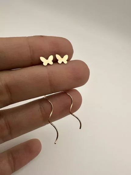 گوشواره کرلی طرح پروانه