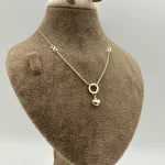 گردنبند حلقه کارتیه و آویز قلب دامله