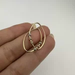 گوشواره بیضی سه گوی دو رنگ