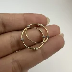 گوشواره حلقه ای چهار گوی دو رنگ