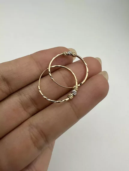 گوشواره حلقه ای تراشدار سه گوی