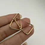 گوشواره مثلث سه گوی دو رنگ