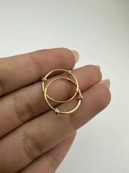 گوشواره حلقه ای دو گوی دو رنگ