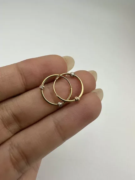 گوشواره حلقه ای دو گوی دو رنگ