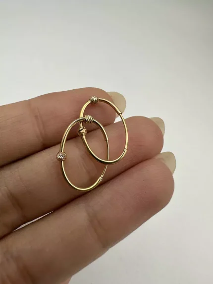 گوشواره بیضی دو گوی دو رنگ