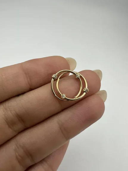 گوشواره حلقه ای دو گوی تک رنگ