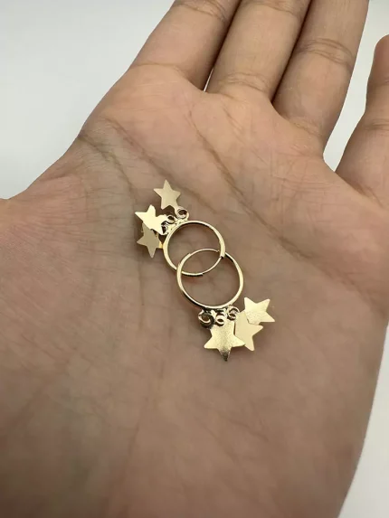 گوشواره حلقه ای آویز ستاره