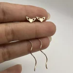 گوشواره کرلی طرح قلب و بال