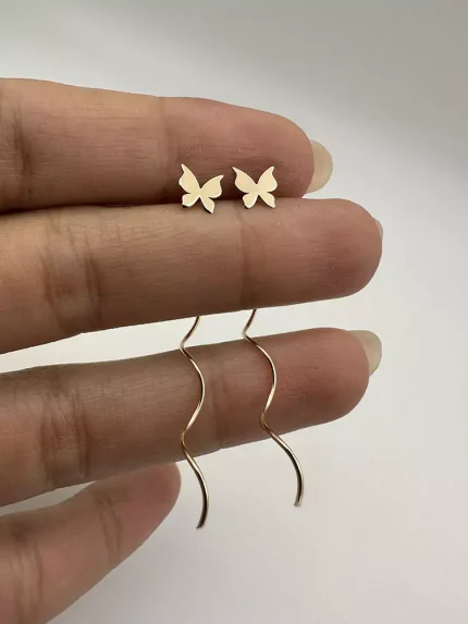 گوشواره کرلی طرح پروانه