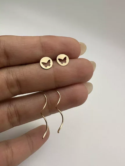 گوشواره کرلی طرح پروانه