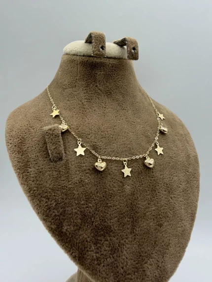 گردنبند آویز قلب و ستاره