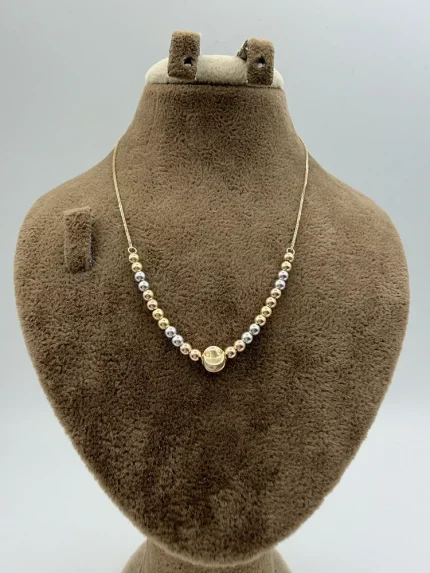 گردنبند گوی سه رنگ