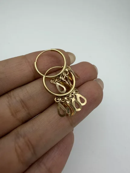 گوشواره حلقه ای آویز اشکی