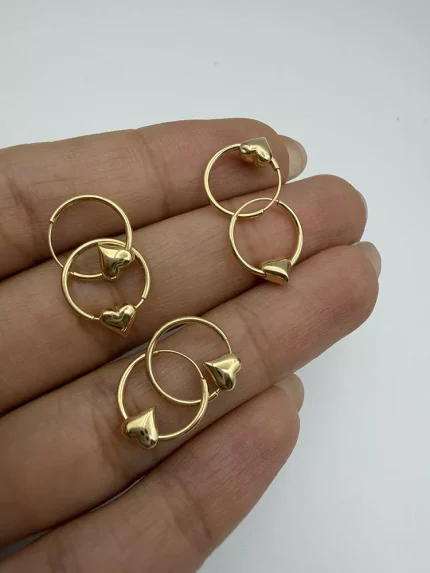 گوشواره حلقه ای قلب