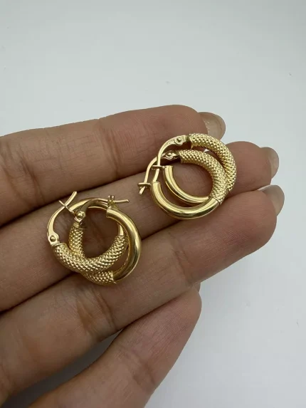 گوشواره حلقه ای مات و براق